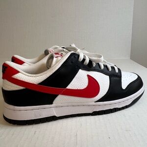 Like New Nike Dunk Low Retro Casual Shoes in white/red/black Mens Size 11.5